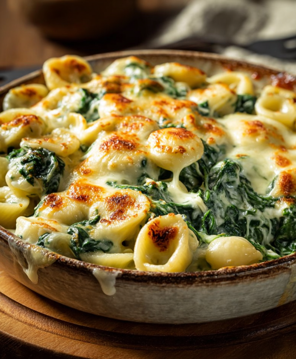 Gratin Express de Pâtes aux Épinards