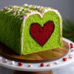 Grinch Cake with Hidden Red Heart Surprise