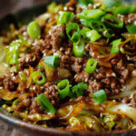 Low-Carb Mongolian Ground Beef and Cabbage