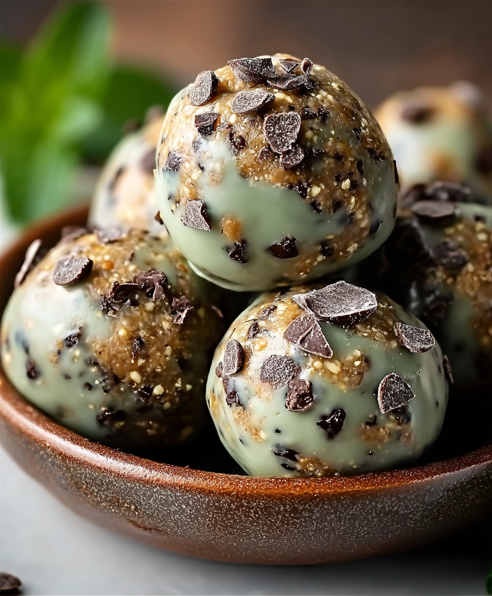 Mint Chocolate Chip Protein Balls