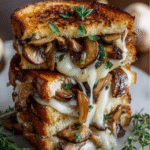 Mushroom Onion Gouda Grilled Cheese