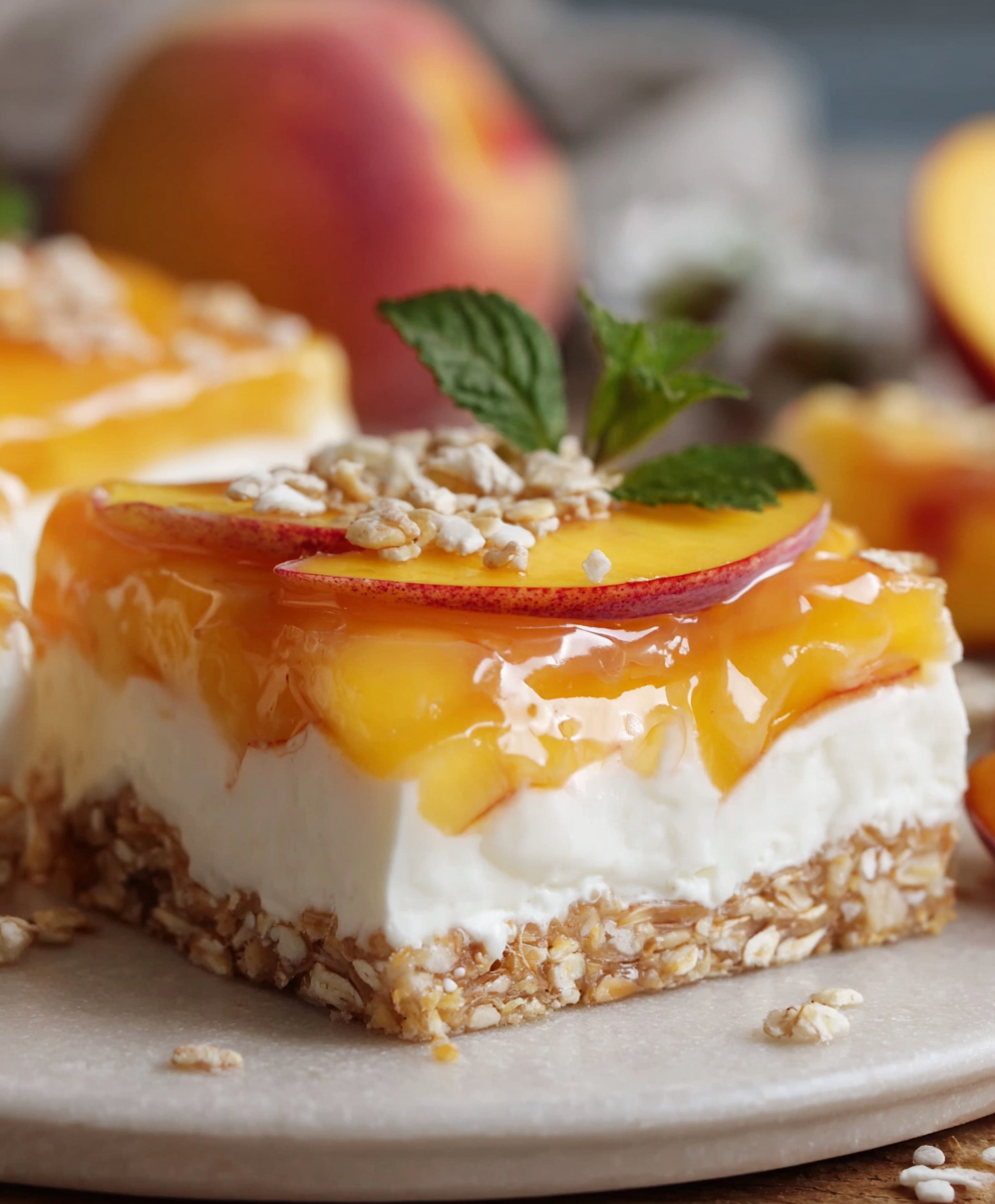 No-Bake Peach Cream Pie Bars