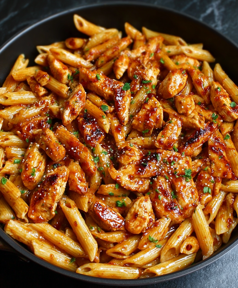 One-Pan Tangy Honey BBQ Chicken Penne