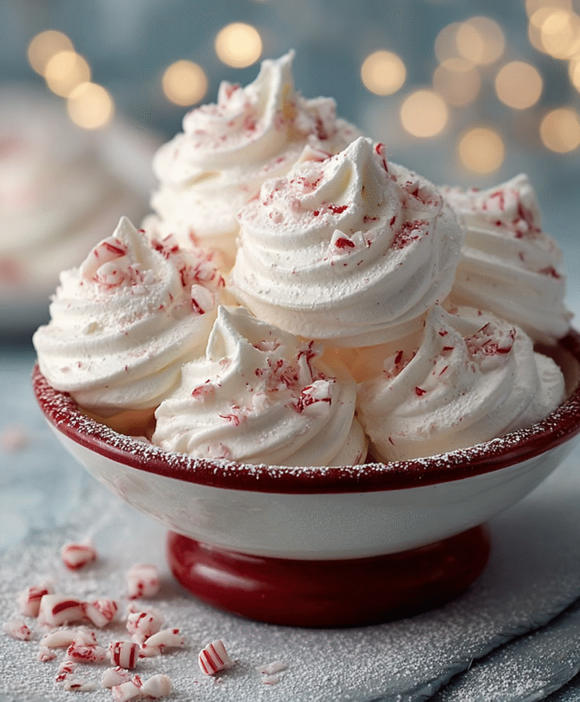 Peppermint Snow Meringue Bites