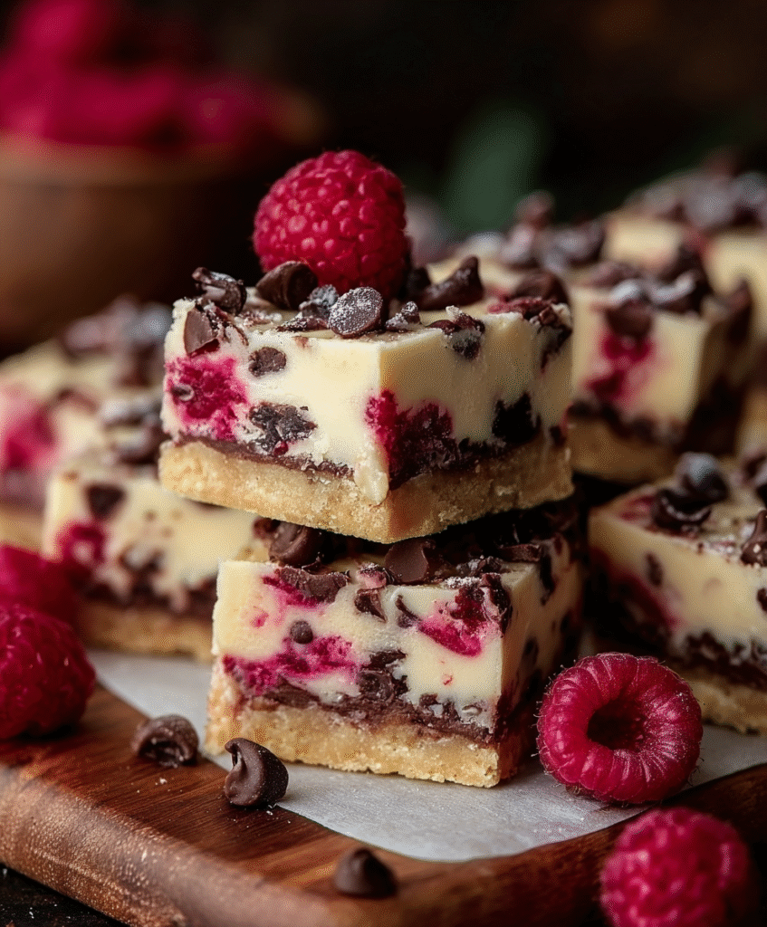 Raspberry Chocolate Chip Cream Bars