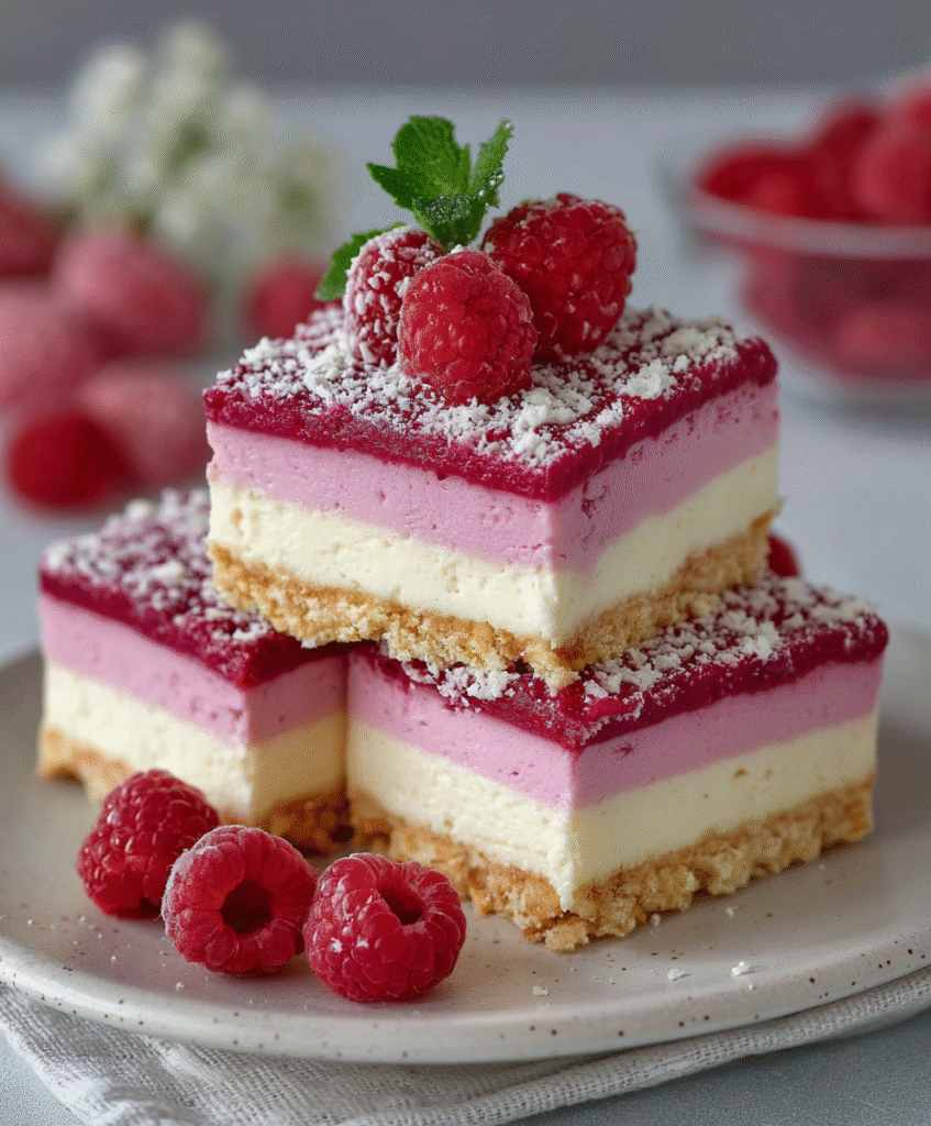Raspberry Dream Cream Bars (Kruche Malinowe Marzenie)