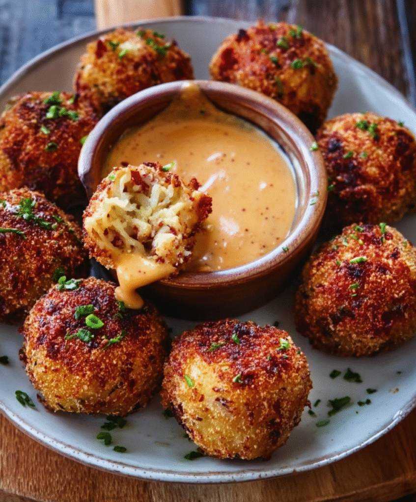 Reuben Balls with Spicy Thousand Island Dip