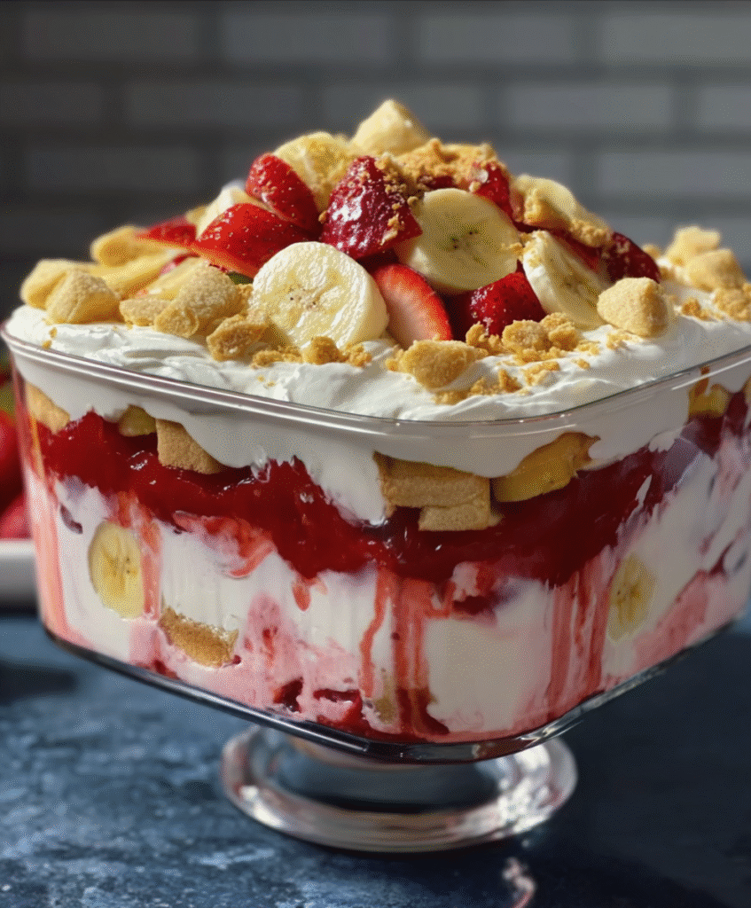 Strawberry Banana Pudding Layer Delight