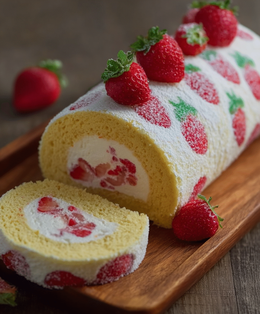 Strawberry Cream Swiss Roll