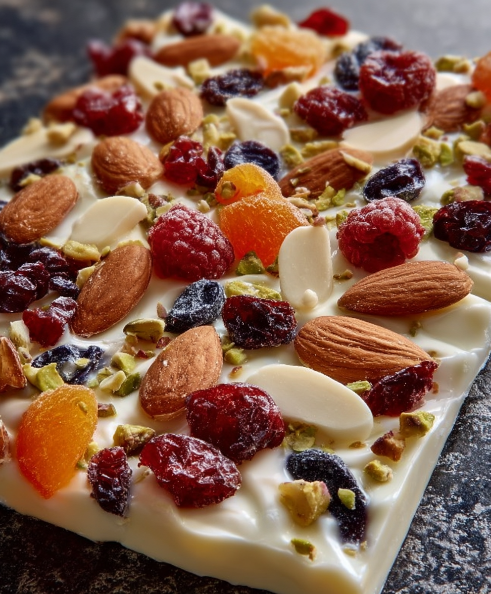 White Chocolate Fruit & Nut Bark Tray