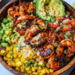 Zesty Grilled Shrimp Bowl with Corn Salsa & Avocado