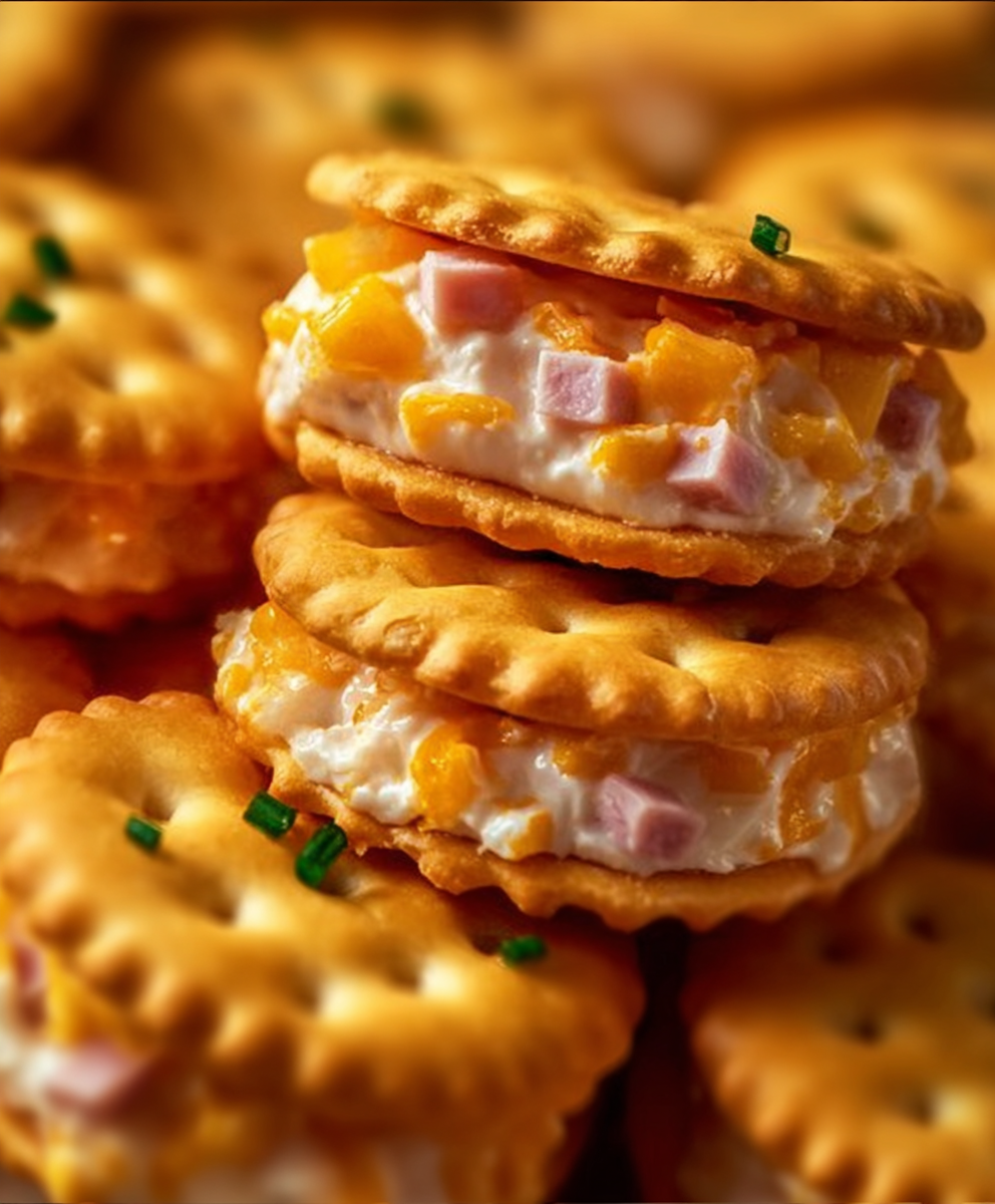 Cheesy Ham & Ritz Cracker Bites