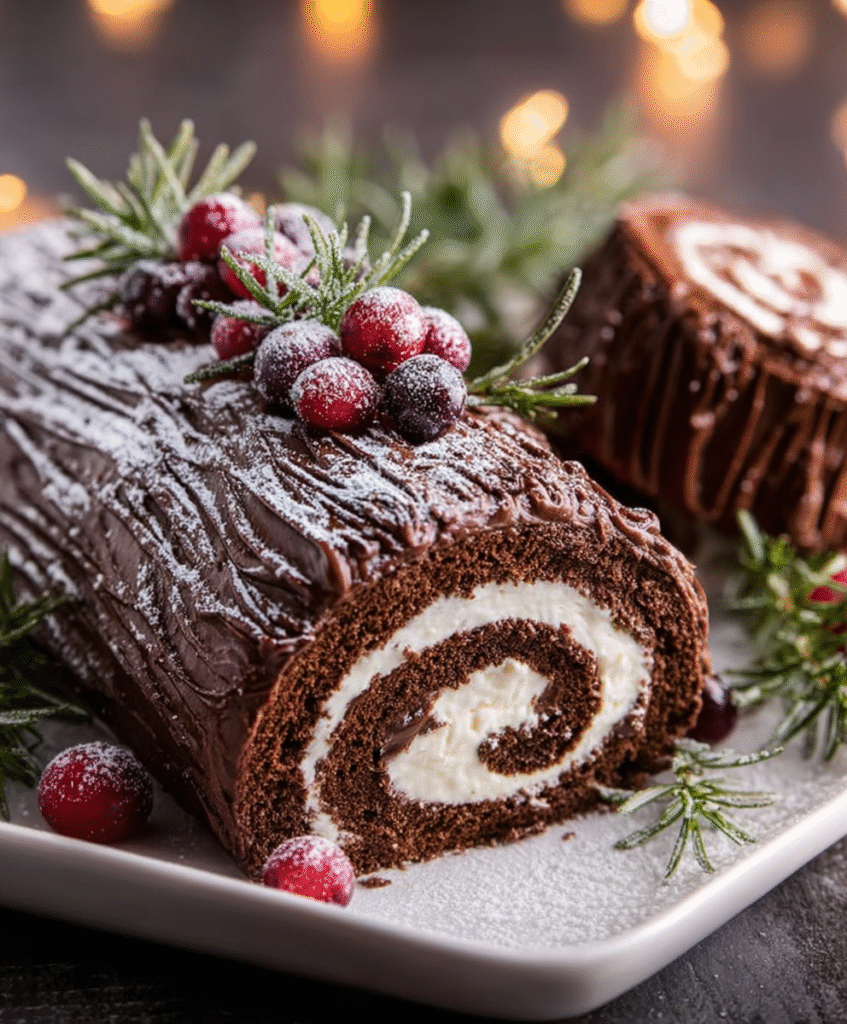 Classic Bûche de Noël (Yule Log Cake)