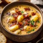 Cozy Bacon Cheddar Gnocchi Soup