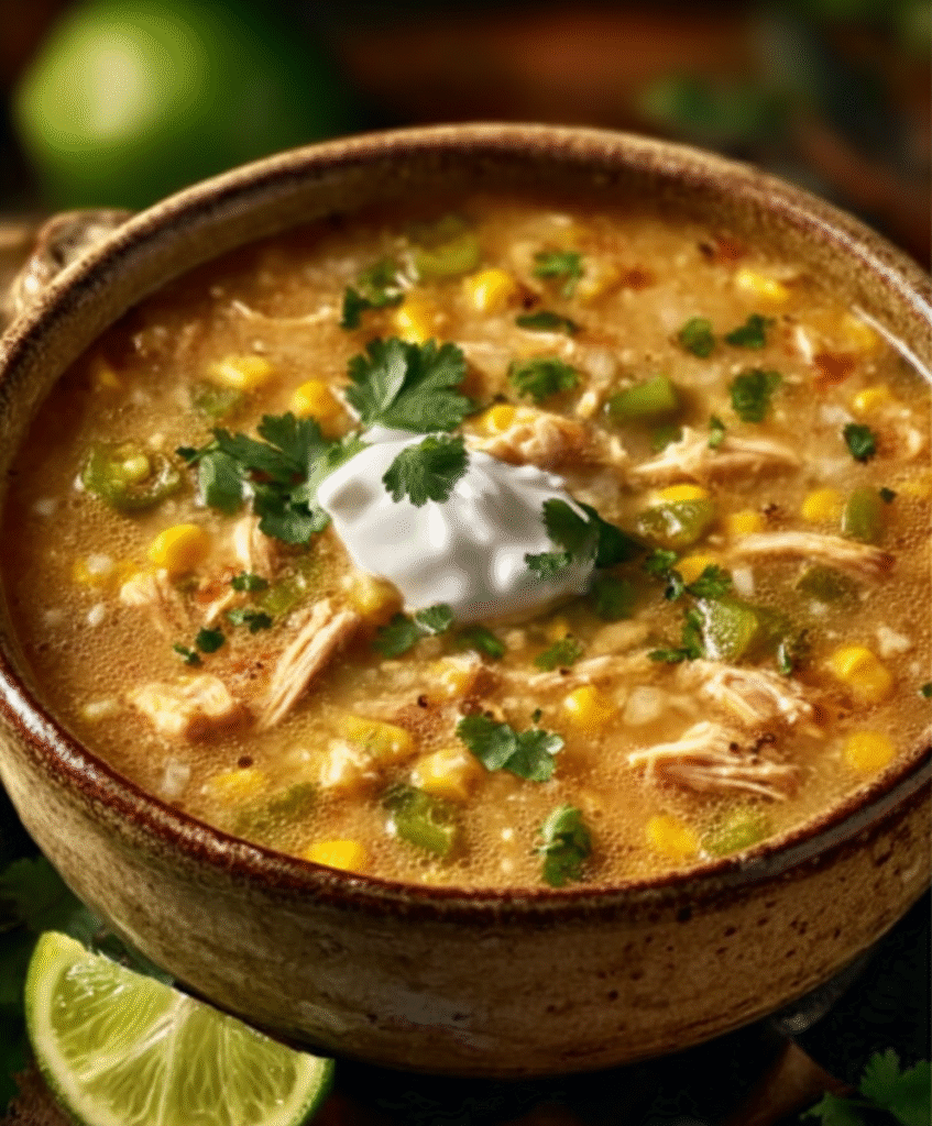 Cozy Mexican Corn Chicken Soup