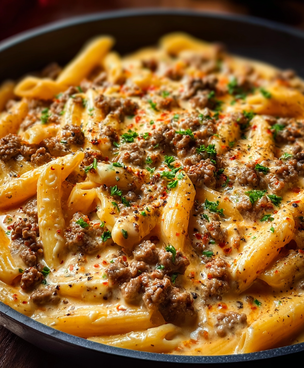 Cozy Skillet Creamy Beef Pasta