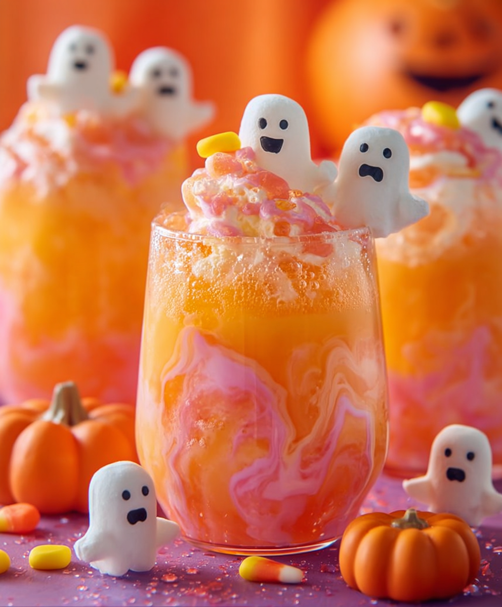 Creamy Halloween Orange Float Punch