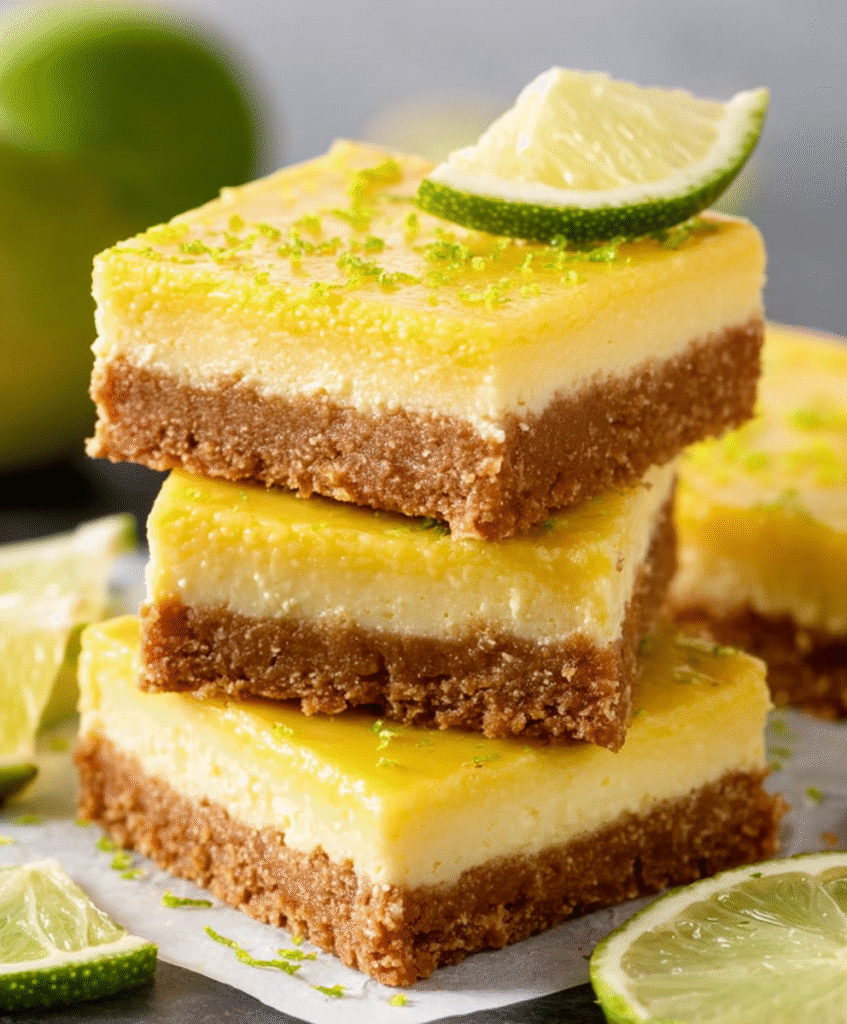 Creamy Key Lime Pie Bars with Buttery Crunch Crust