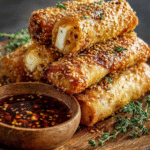 Crispy Feta Rolls with Spicy Honey Drizzle