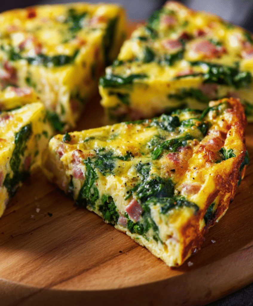 Easy Ham & Spinach Christmas Frittata