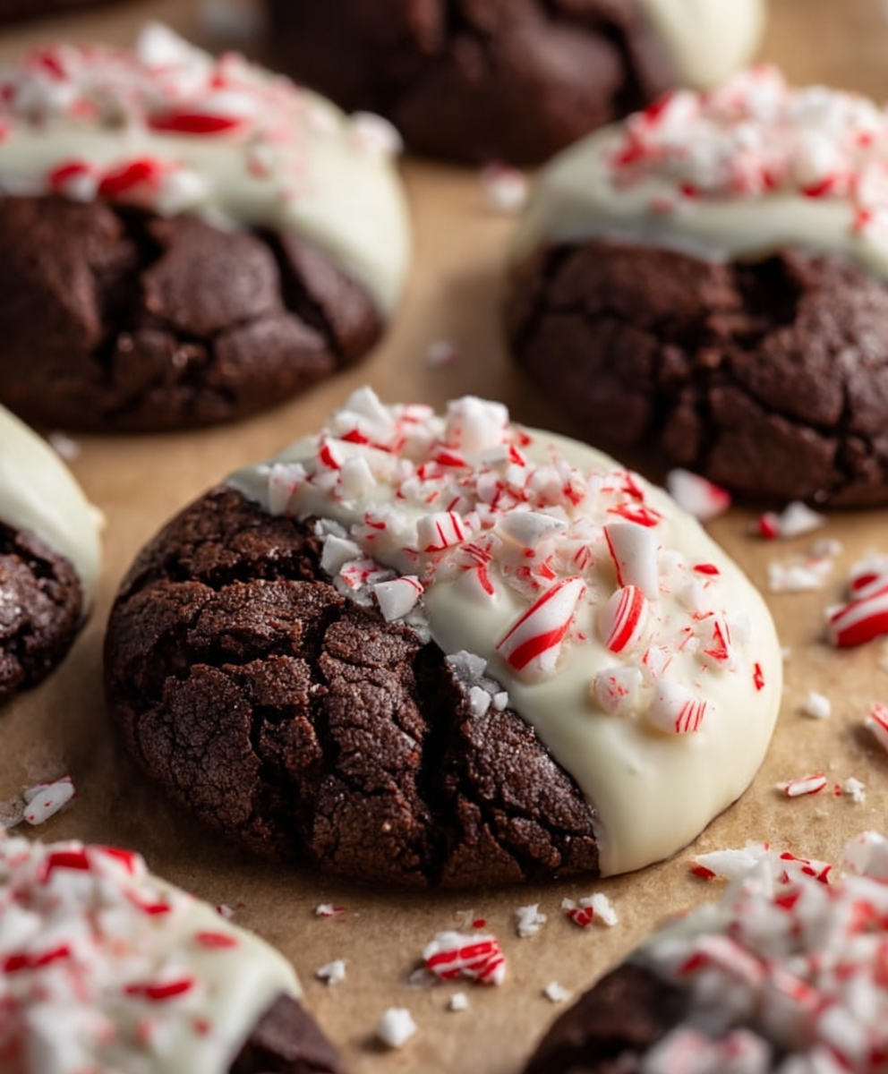 Festive Peppermint Bark Cookies