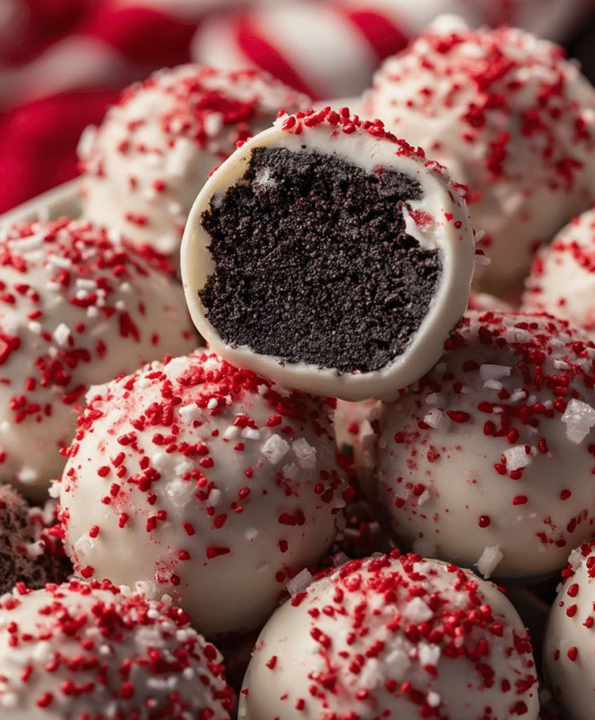 Festive Peppermint Oreo Truffle Balls