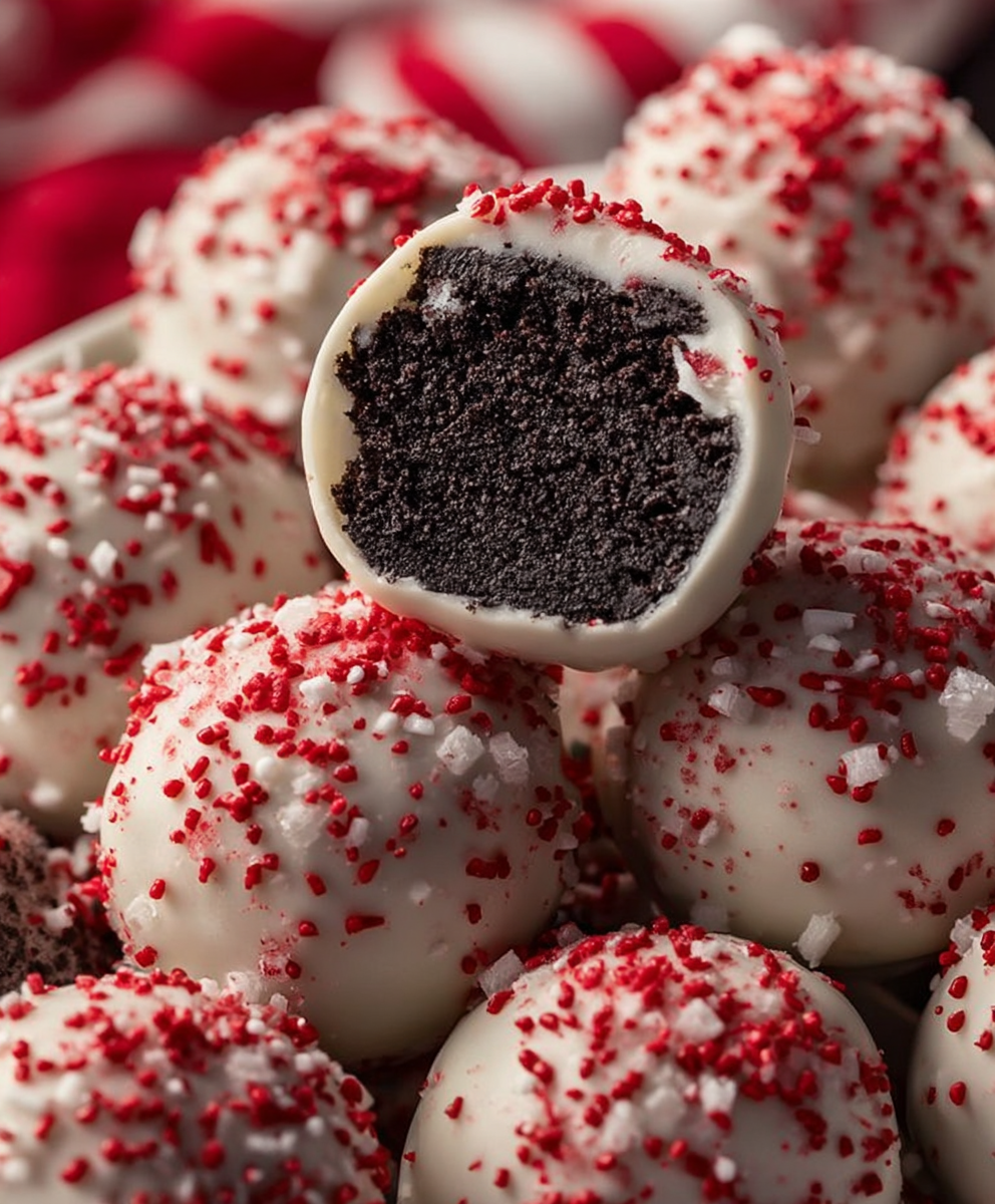 Festive Peppermint Oreo Truffle Balls
