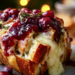 Festive Pull-Apart Sourdough with Brie & Cranberry Glaze