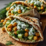 Fresh Cucumber & Chickpea Stuffed Pita Pockets