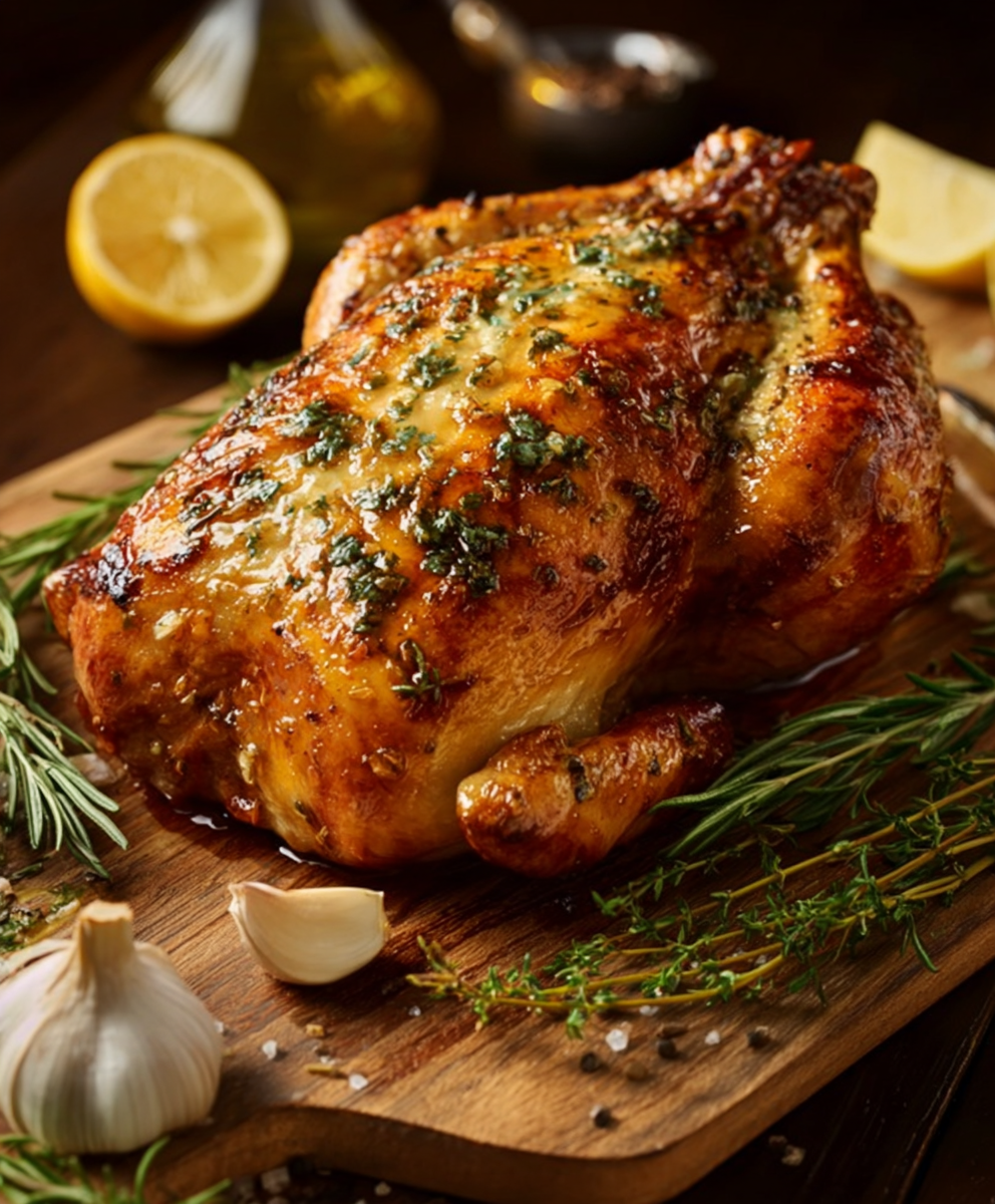 Garlic Herb Butter Roasted Chicken
