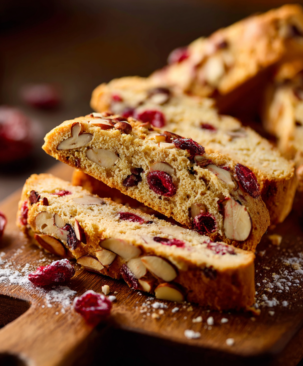 Golden Cranberry Almond Biscotti