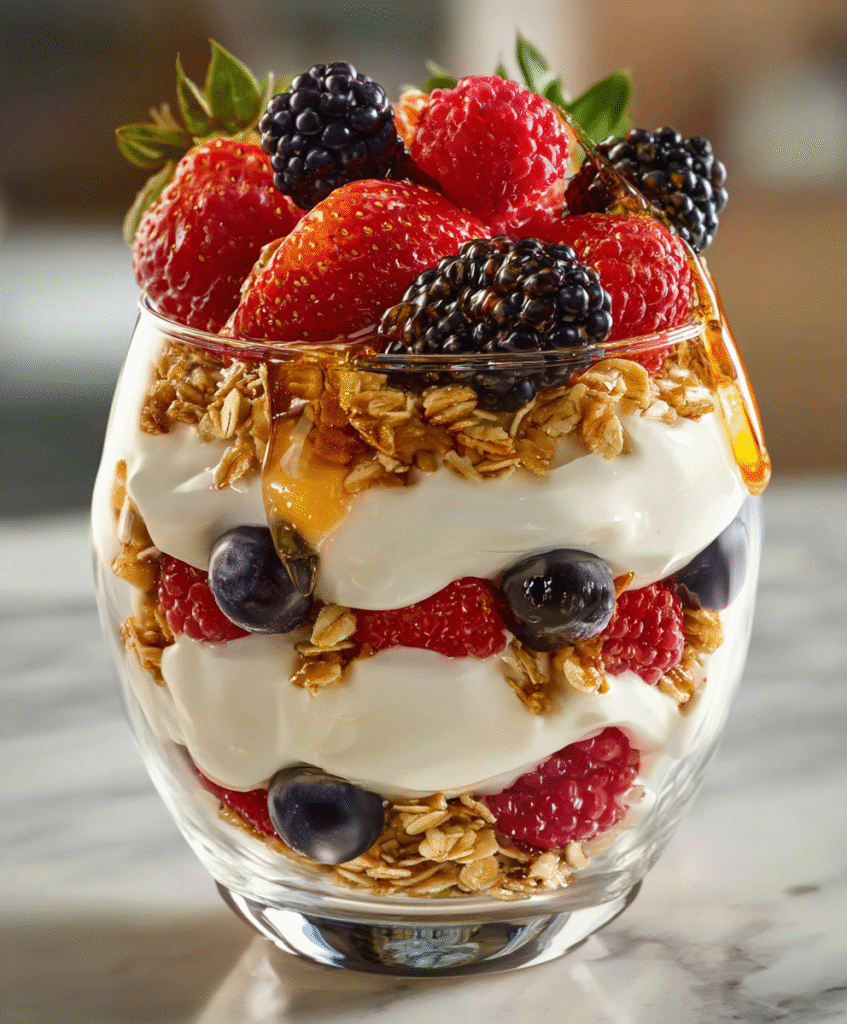 Honey Berry Greek Yogurt Parfait