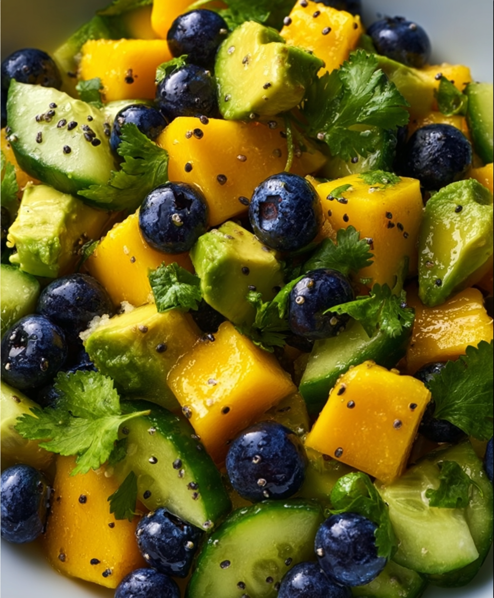 Mango Cucumber Blueberry Avocado Summer Salad