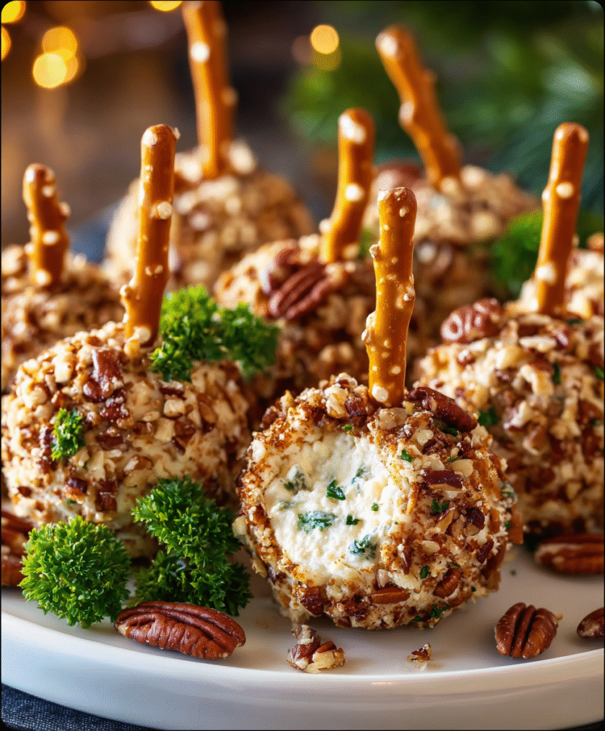 Mini Christmas Cheese Balls Appetizer