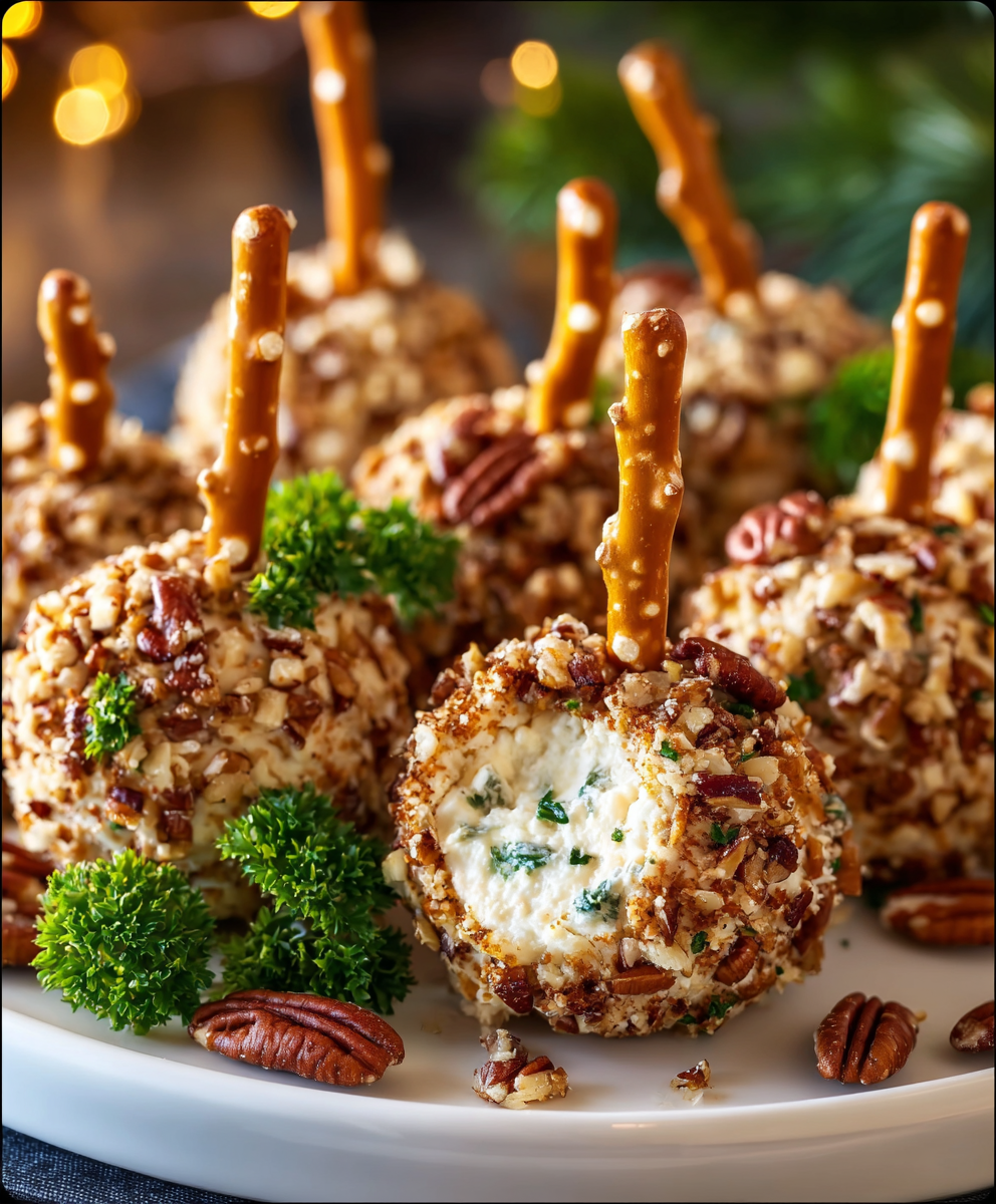 Mini Christmas Cheese Balls Appetizer