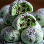 Mint Chocolate Chip Snowball Cookies