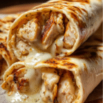 Ooey-Gooey Cheesy Garlic Chicken Wraps