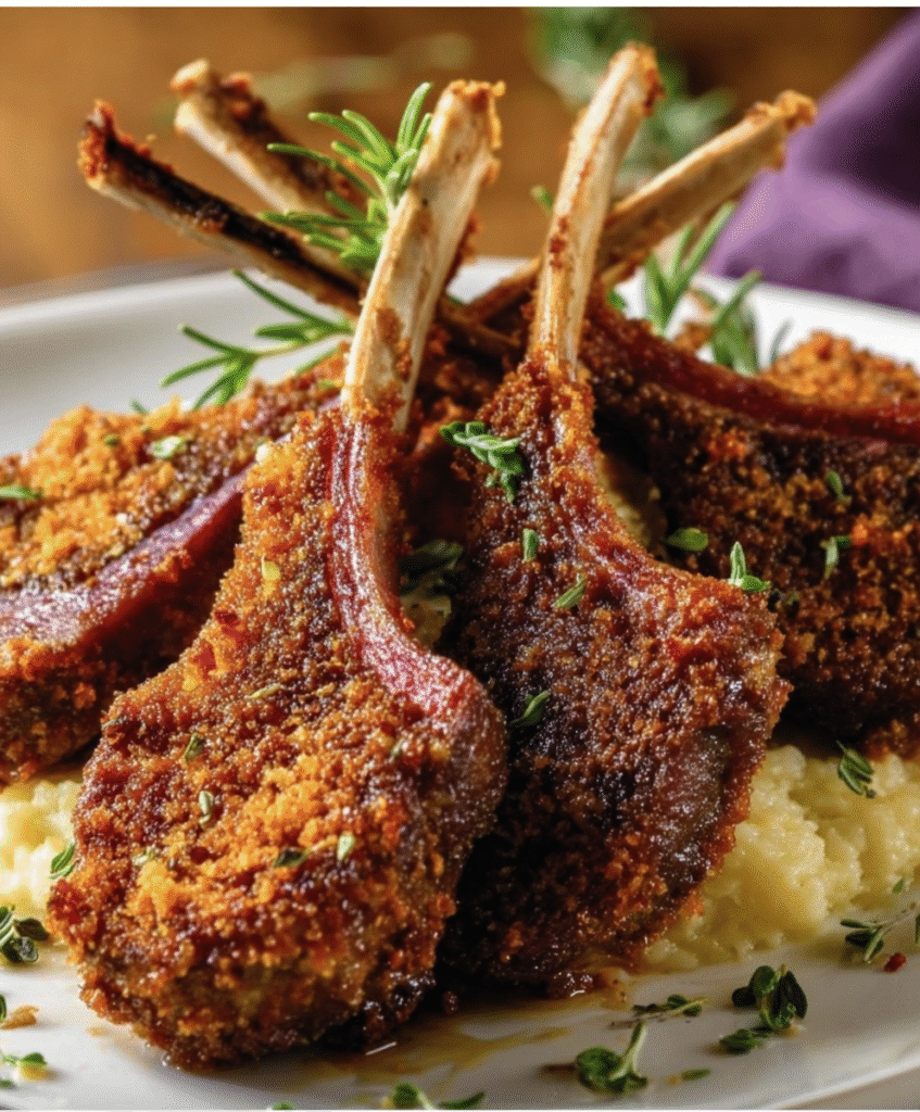 Parmesan-Crusted Lamb Chops with Rosemary & Garlic