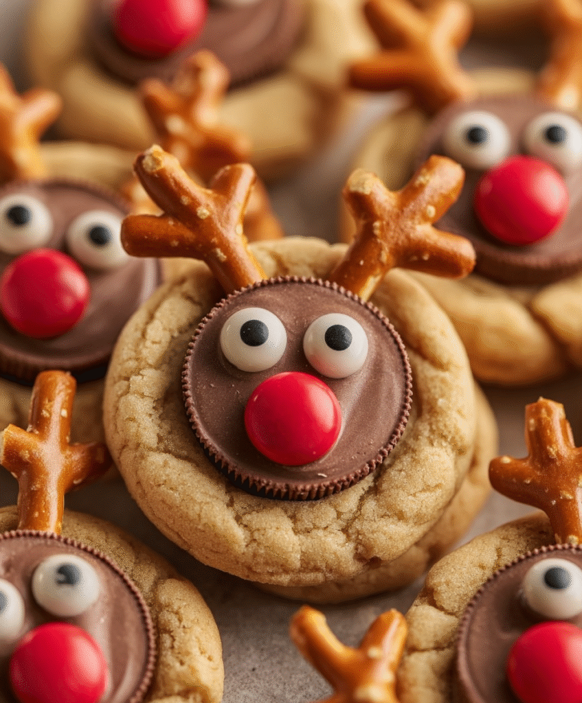 Peanut Butter Cup Reindeer Cookies