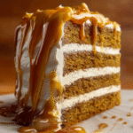 Pumpkin Spice Latte Layer Cake with Caramel Drip