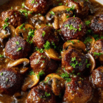 Salisbury Steak Meatballs with Mushroom Gravy
