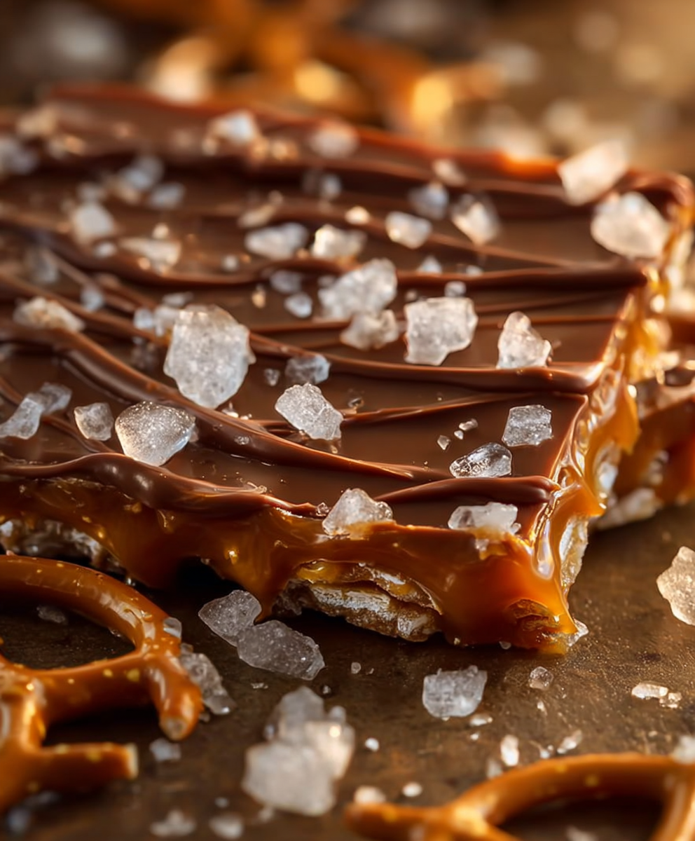 Salted Caramel Pretzel Bark Crunch