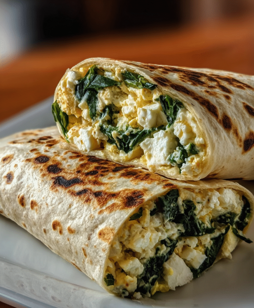 Savory Spinach & Feta Breakfast Wrap