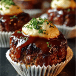 Smoky Bourbon BBQ Meatloaf Cupcakes
