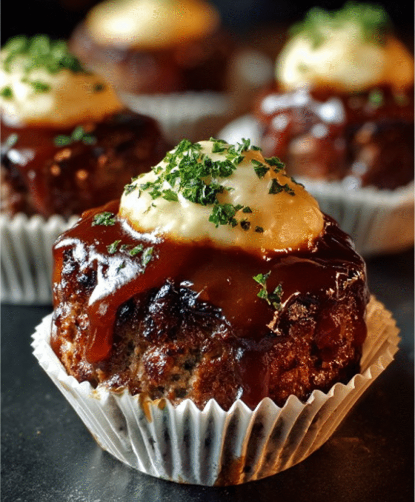 Smoky Bourbon BBQ Meatloaf Cupcakes