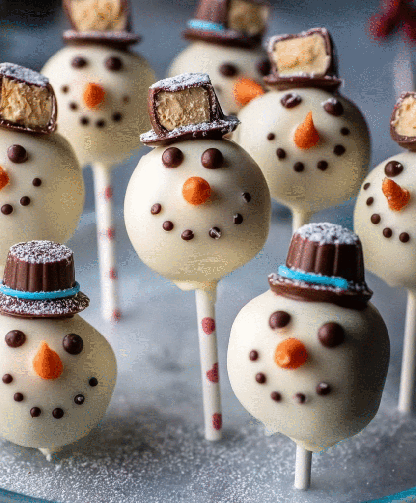 Snowman White-Chocolate Cake Pops