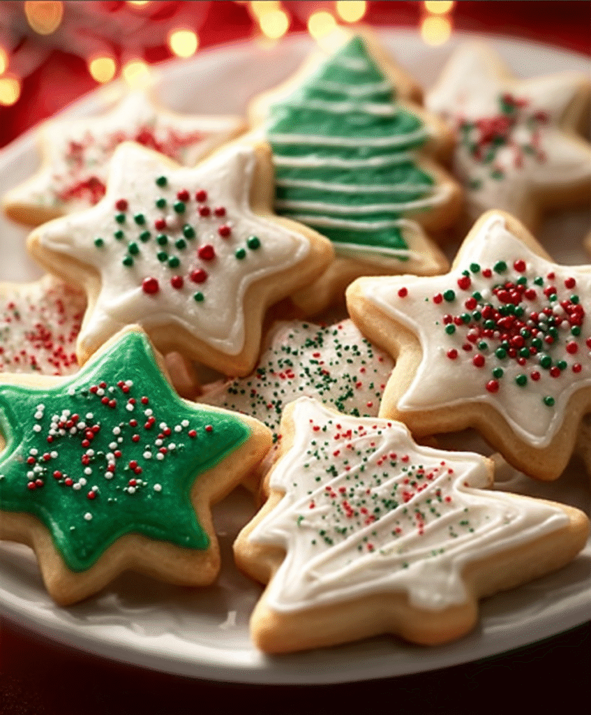 Soft Christmas Iced Sugar Cookies