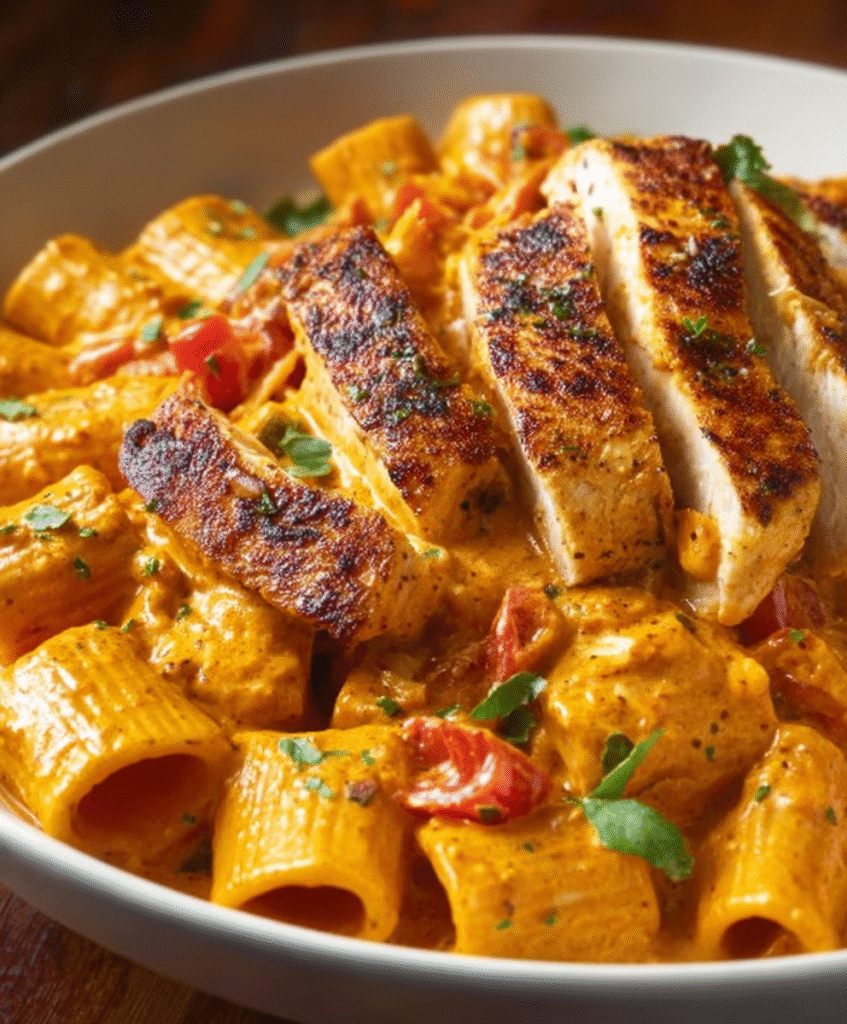 Spicy Creamy Cajun Chicken Rigatoni
