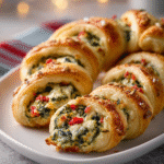 Spinach–Artichoke Crescent Candy Cane Pull-Apart