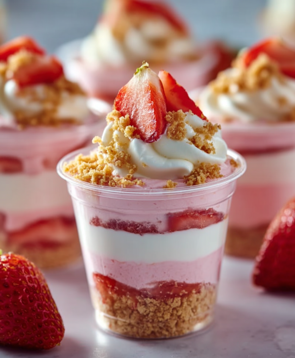 Strawberry Crunch Cheesecake Cups
